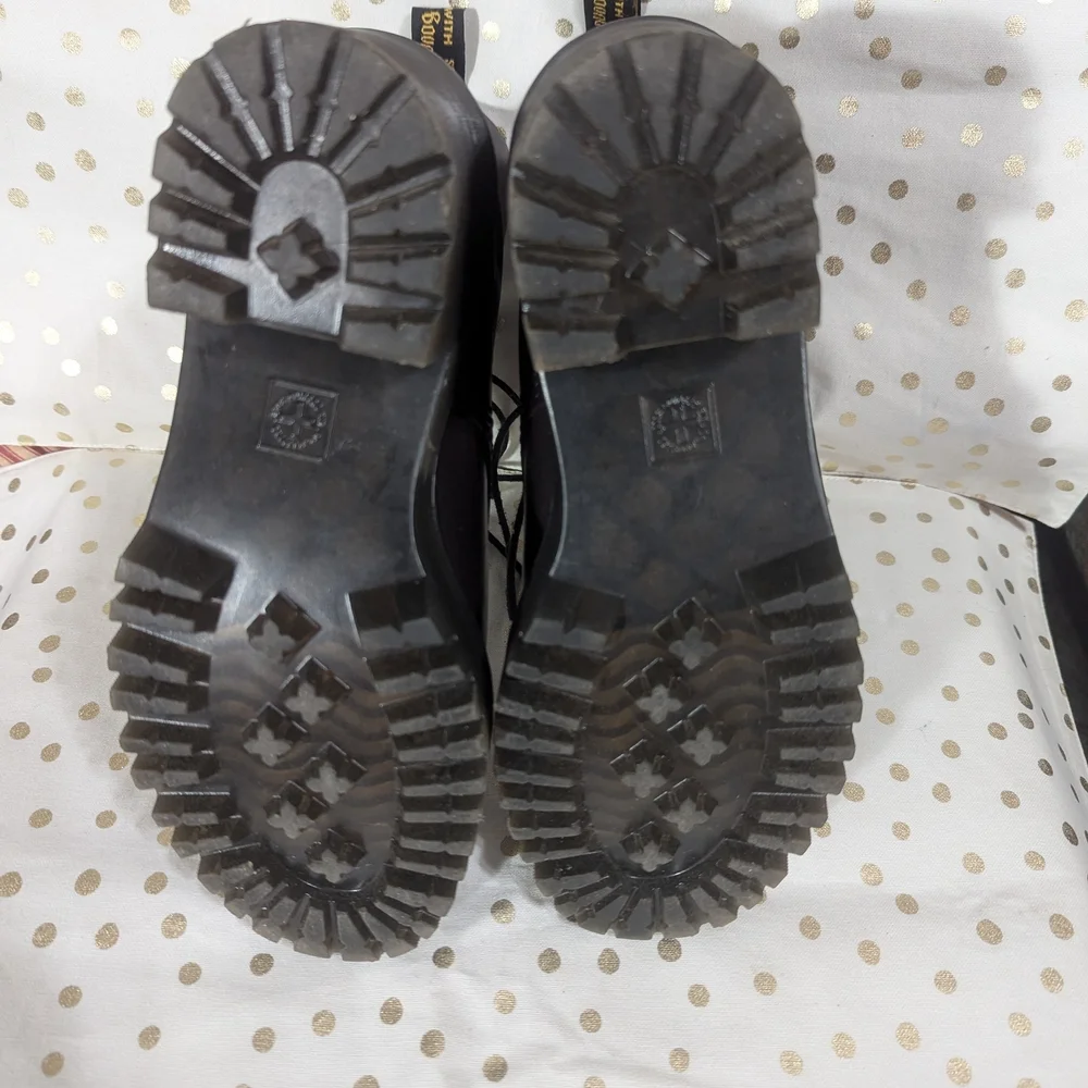 Dr. Martens Women's Burgundy Leather Boots - Picture 7 of 10